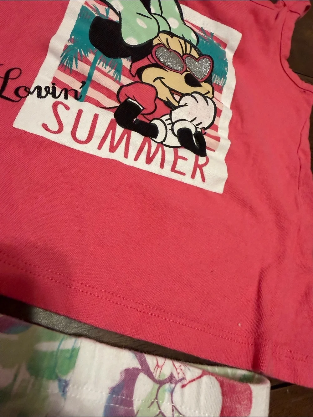 Disney Coral Pink Minnie Graphic Tank Top